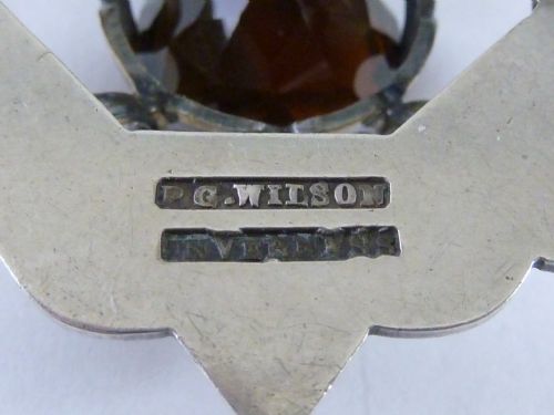 SCOTTISH PROVINCIAL SILVER F G WILSON INVERNESS BROOCH PIN CAIRNGORM QUARTZ SMOKY - ADDITIONAL PHOTO 4