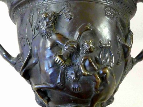 PAIR BRONZE POMPEII ROMAN KANTHAROS CENTAUR VASES URNS GRAND TOUR SOUVENIR - ADDITIONAL PHOTO 2