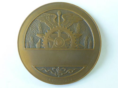 ART DECO BANQUE DE L'UNION PARISIENNE LARGE FRENCH MEDAL MEDALLION LUCIEN BAZOR - ADDITIONAL PHOTO 5