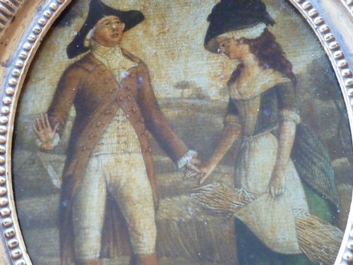 GEORGIAN REVERSE GLASS PAINTED SMALL PRINT PALEMON AND LAVINIA - ADDITIONAL PHOTO 4