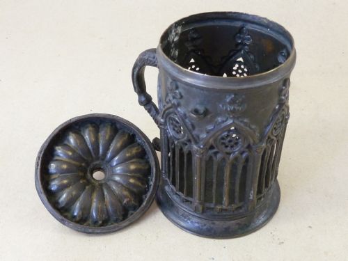 REGENCY GOTHIC REVIVAL FOLLY WAX JACK BOUGIE BOX BRONZE BRASS - ADDITIONAL PHOTO 3