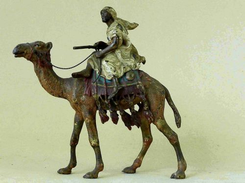 FRANZ BERGMAN ARABS WITH CAMELS PAIR COLD PAINTED VIENNA BRONZE AUSTRIAN - ADDITIONAL PHOTO 5