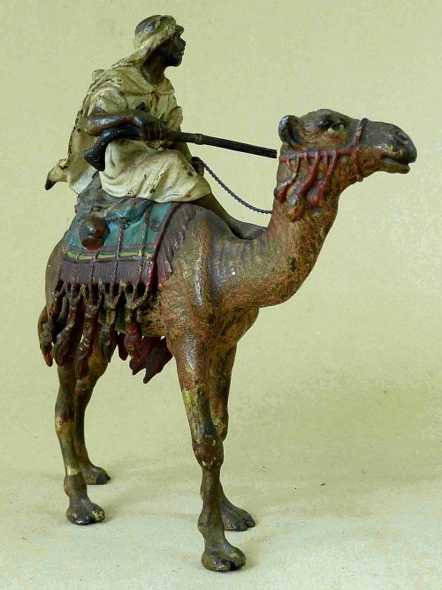 FRANZ BERGMAN ARABS WITH CAMELS PAIR COLD PAINTED VIENNA BRONZE AUSTRIAN - ADDITIONAL PHOTO 6