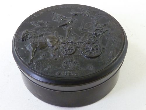 JOHN OBRISSET ENGLISH PRESSED HORN SNUFF BOX SIGNED OB - ADDITIONAL PHOTO 5