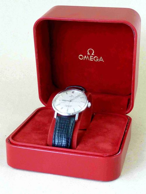 1962 Omega Seamaster De Ville Manual Cross Hair Dial Stainless Steel Watch Boxed