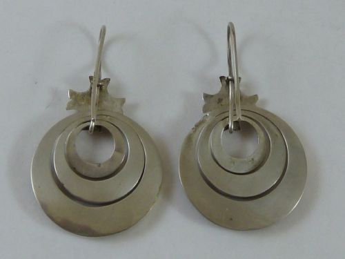 VICTORIAN SCOTTISH SILVER EARRINGS SPECIMEN HARDSTONE PEBBLE ANTIQUE - ADDITIONAL PHOTO 3