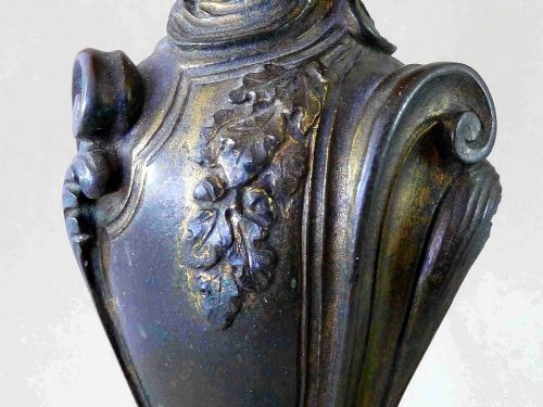 LARGE ORMOLU LOUIS XV ROCOCO GILT BRONZE CANDLESTICKS PAIR - ADDITIONAL PHOTO 3