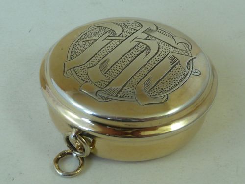 1942 wafer bread pyx box solid sterling silver communion - CATEGORY: ANTIQUE SILVER - DATED 1940