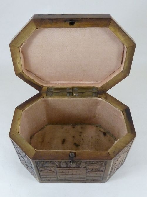 JERUSALEM OLIVEWOOD CARVED INLAID ETROG BOX JUDAICA SOUVENIR PALESTINE - ADDITIONAL PHOTO 5