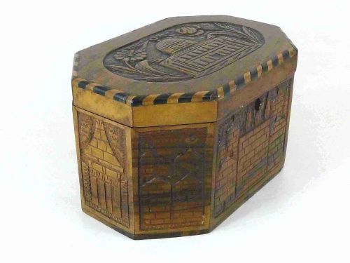 JERUSALEM OLIVEWOOD CARVED INLAID ETROG BOX JUDAICA SOUVENIR PALESTINE - ADDITIONAL PHOTO 2