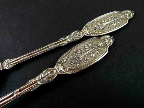 FISH SERVERS FORK KNIFE PAIR FRENCH STERLING SILVER 950 - ADDITIONAL PHOTO 2