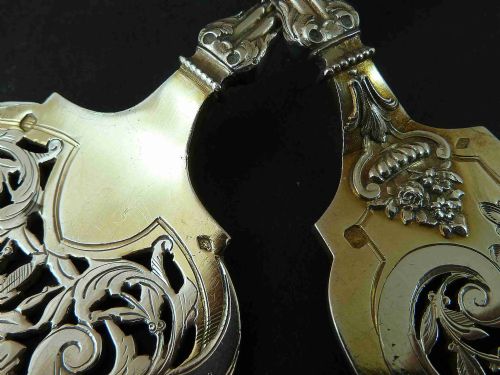 FISH SERVERS FORK KNIFE PAIR FRENCH STERLING SILVER 950 - ADDITIONAL PHOTO 4