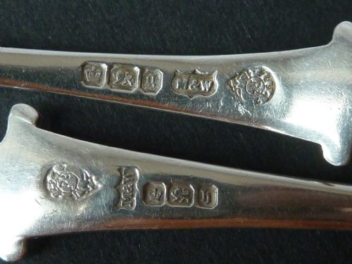 VICTORIAN STERLING SILVER SARDINE SERVERS FISH KNIFE FORK HALLMARKED MAPPIN WEBB - ADDITIONAL PHOTO 4