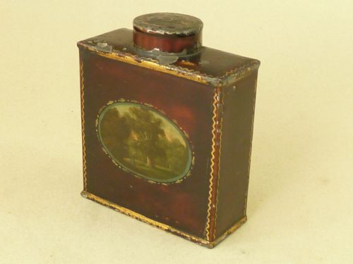 PONTYPOOL JAPANNED WARE TEA CADDY TIN PLATE TOLEWARE USK - ADDITIONAL PHOTO 2
