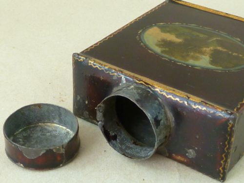 PONTYPOOL JAPANNED WARE TEA CADDY TIN PLATE TOLEWARE USK - ADDITIONAL PHOTO 4