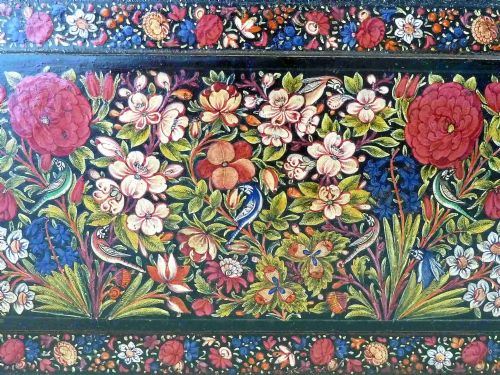 LACQUER BOX KASHMIRI WARE LACQUER INDIAN DECORATIVE MUGHAL PERSIA - ADDITIONAL PHOTO 4