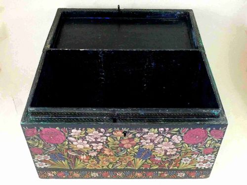 LACQUER BOX KASHMIRI WARE LACQUER INDIAN DECORATIVE MUGHAL PERSIA - ADDITIONAL PHOTO 5
