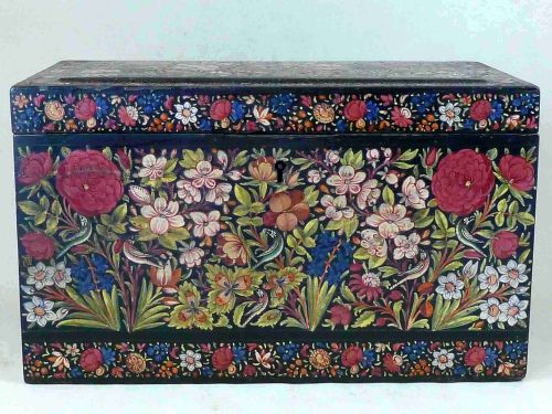 LACQUER BOX KASHMIRI WARE LACQUER INDIAN DECORATIVE MUGHAL PERSIA - ADDITIONAL PHOTO 7