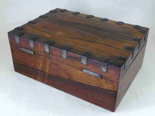 ROSEWOOD SEWING BOX SET CUT STEEL MOP THREAD WINDER SCISSORS TOOLS VICTORIAN - ADDITIONAL PHOTO 4