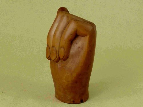 GEORGIAN BOXWOOD HAND FIST SNUFF BOX FOLK ART TREEN - ADDITIONAL PHOTO 6