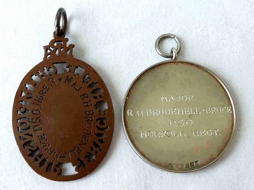 OFFICERS INFANTRY SWORD MAJOR R H BRUDENELLBRUCE DSO NORFOLK REGIMENT 1918 BRAVERY PROVENANCE SILVER MEDAL - ADDITIONAL PHOTO 12