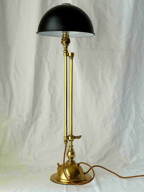 brass adjustable table lamp arts and crafts desk student vintage - CATEGORY: ANTIQUE LIGHTING - DATED 1910