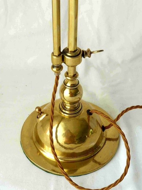 BRASS ADJUSTABLE TABLE LAMP ARTS AND CRAFTS DESK STUDENT VINTAGE - ADDITIONAL PHOTO 1