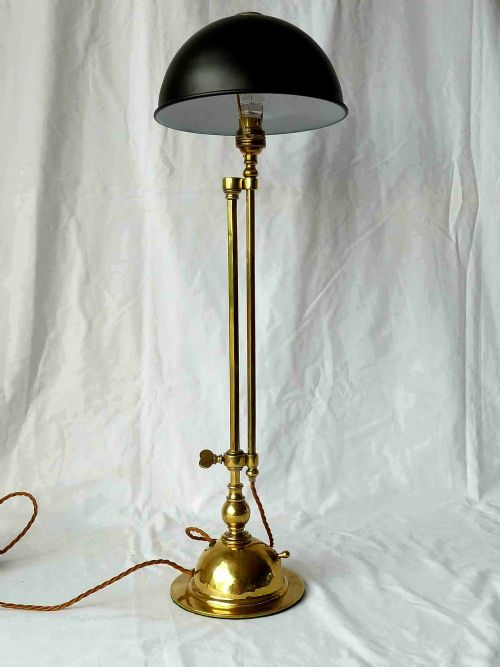 BRASS ADJUSTABLE TABLE LAMP ARTS AND CRAFTS DESK STUDENT VINTAGE - ADDITIONAL PHOTO 2