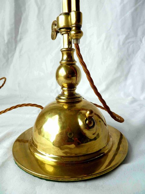 BRASS ADJUSTABLE TABLE LAMP ARTS AND CRAFTS DESK STUDENT VINTAGE - ADDITIONAL PHOTO 3