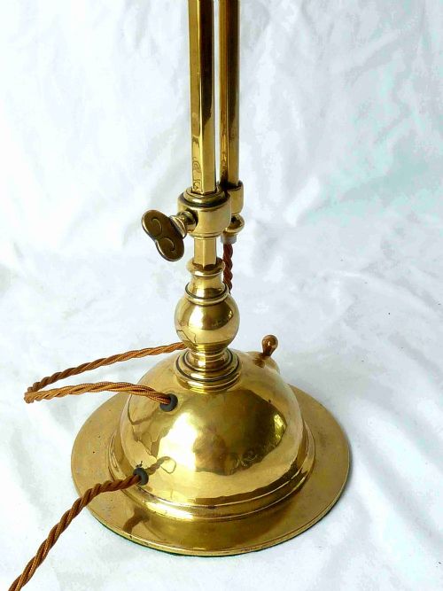 BRASS ADJUSTABLE TABLE LAMP ARTS AND CRAFTS DESK STUDENT VINTAGE - ADDITIONAL PHOTO 8