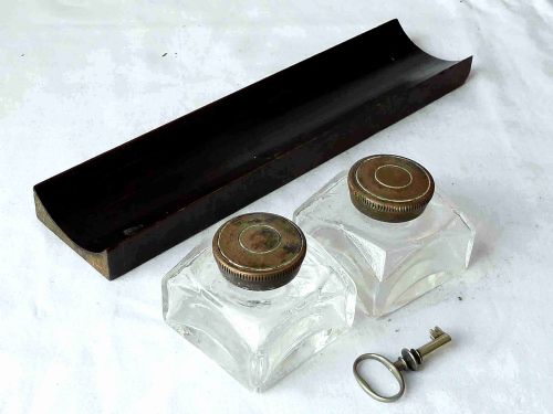 VICTORIAN WRITING SLOPE LETTER RACK DOUBLE OPENING PORTABLE DESK MAHOGANY - ADDITIONAL PHOTO 8