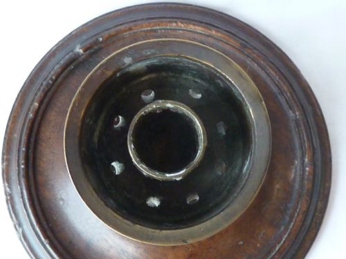 GEORGIAN MAHOGANY TABLE CANDLESTICK STORM LAMP HURRICANE SHADE - ADDITIONAL PHOTO 7