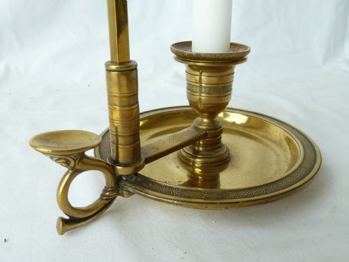 REGENCY ADJUSTABLE BRASS CHAMBERSTICK TABLE LAMP CANDLESTICK EMPIRE - ADDITIONAL PHOTO 3