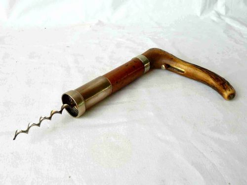 WALKING STICK CORKSCREW BRASS MECHANICAL GADGET CANE - ADDITIONAL PHOTO 5