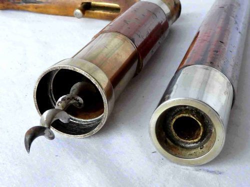 WALKING STICK CORKSCREW BRASS MECHANICAL GADGET CANE - ADDITIONAL PHOTO 8