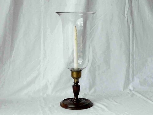 georgian mahogany table candlestick storm lamp hurricane shade - CATEGORY: ANTIQUE LIGHTING - DATED 1800