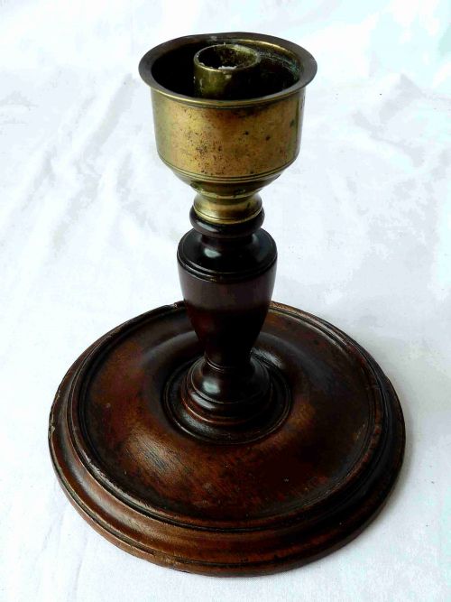 GEORGIAN MAHOGANY TABLE CANDLESTICK STORM LAMP HURRICANE SHADE - ADDITIONAL PHOTO 5