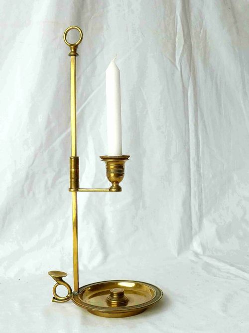 regency adjustable brass chamberstick table lamp candlestick empire - CATEGORY: ANTIQUE LIGHTING - DATED REGENCY