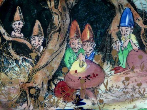 ROYAL DOULTON GNOMES 'B' SERIES WARE 1025 DINNER CABINET PLATE D4697 MUNCHKINS VINTAGE DECO RACK - ADDITIONAL PHOTO 1
