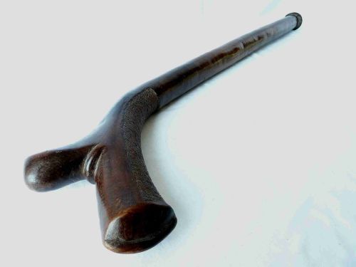 fiji island oceanic tribal gun stock war club gatawaka kiakavo carved hardwood - CATEGORY: ANTIQUE MISCELLANEOUS - DATED 19TH CENTURY
