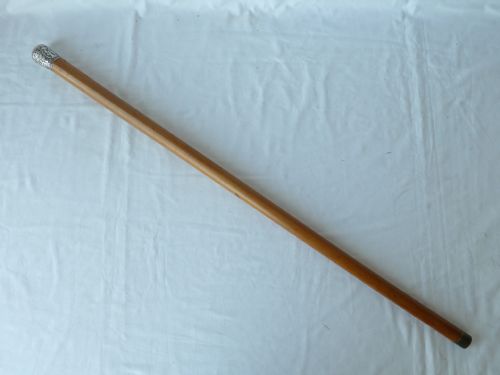 CHINESE EXPORT SILVER TOP WALKING STICK CANE MALACCA BTH - ADDITIONAL PHOTO 1