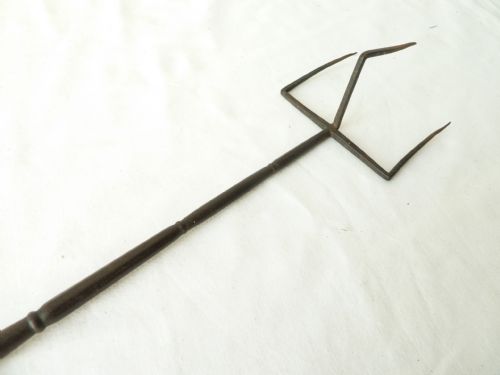 GEORGIAN WROUGHT IRON YEW WOOD TOASTING FORK FLESH - ADDITIONAL PHOTO 6