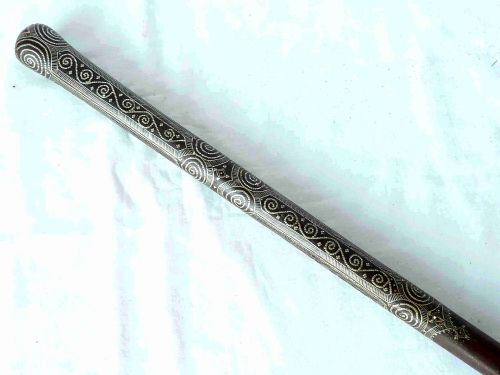 PIQUE HARDWOOD WALKING STICK CANE SILVER INLAY ASIA - ADDITIONAL PHOTO 3