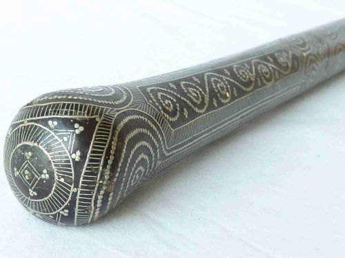 PIQUE HARDWOOD WALKING STICK CANE SILVER INLAY ASIA - ADDITIONAL PHOTO 5