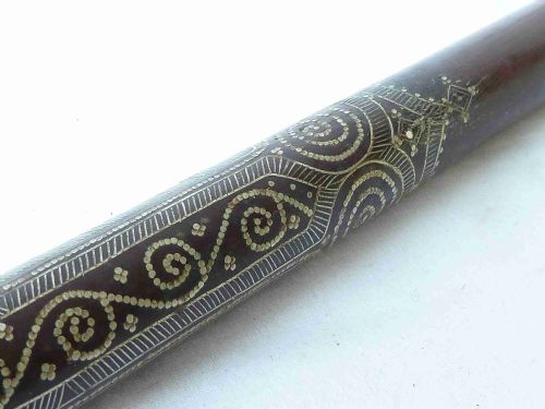PIQUE HARDWOOD WALKING STICK CANE SILVER INLAY ASIA - ADDITIONAL PHOTO 7