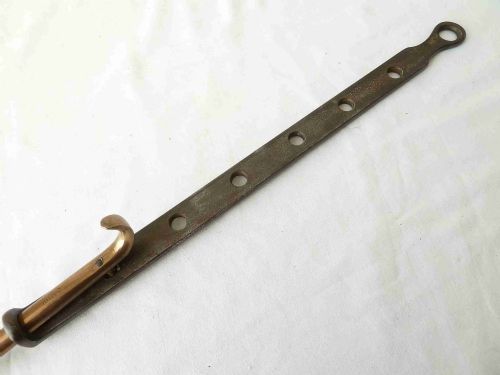 GEORGIAN MEAT ROASTING TRAMMEL ADJUSTABLE HOOK BRASS WROUGHT IRON POT HANGER HEARTH - ADDITIONAL PHOTO 4
