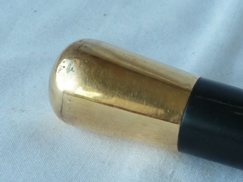 GEORGIAN GOLD EBONY WALKING STICK CANE WRIST CORD ENGLISH - ADDITIONAL PHOTO 3