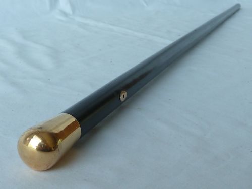 GEORGIAN GOLD EBONY WALKING STICK CANE WRIST CORD ENGLISH - ADDITIONAL PHOTO 6