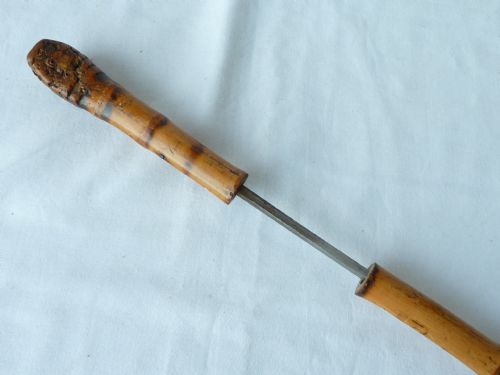 chinese bamboo sword walking stick cane steel blade - CATEGORY: ANTIQUE MISCELLANEOUS - DATED 1920