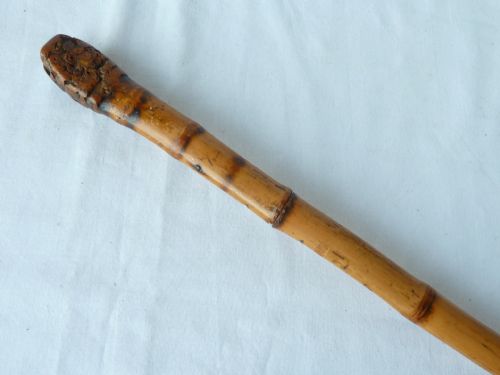 CHINESE BAMBOO SWORD WALKING STICK CANE STEEL BLADE - ADDITIONAL PHOTO 3